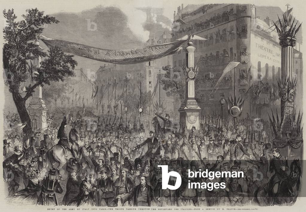 Entry of the Army of Italy into Paris, the Troops passing through the Boulevard des Italiens (engraving)