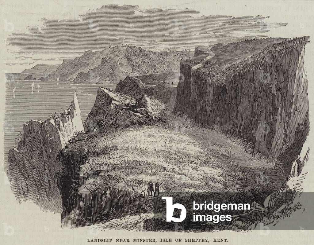 Landslip near Minster, Isle of Sheppey, Kent (engraving)