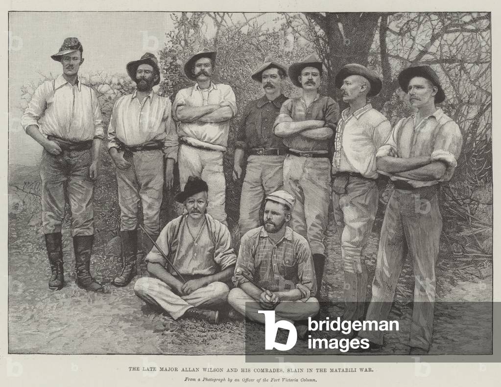 The late Major Allan Wilson and his Comrades, Slain in the Matabili War (engraving)