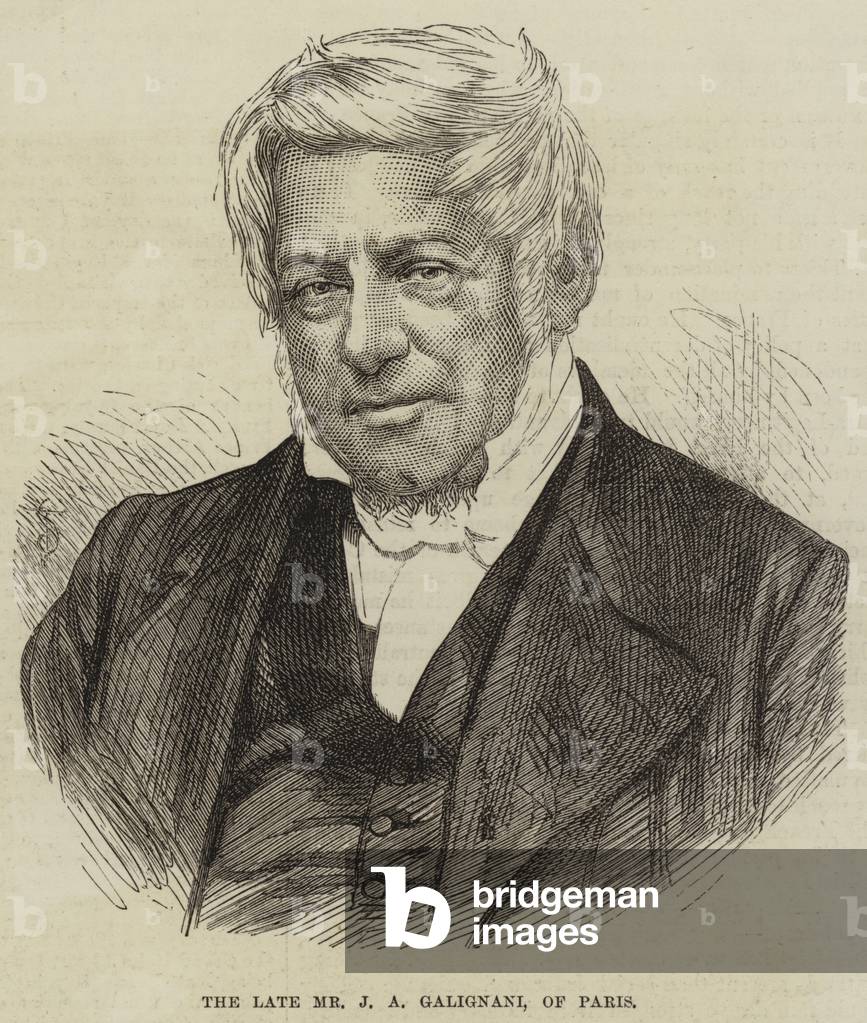 The Late Mr J A Galignani, of Paris (engraving)
