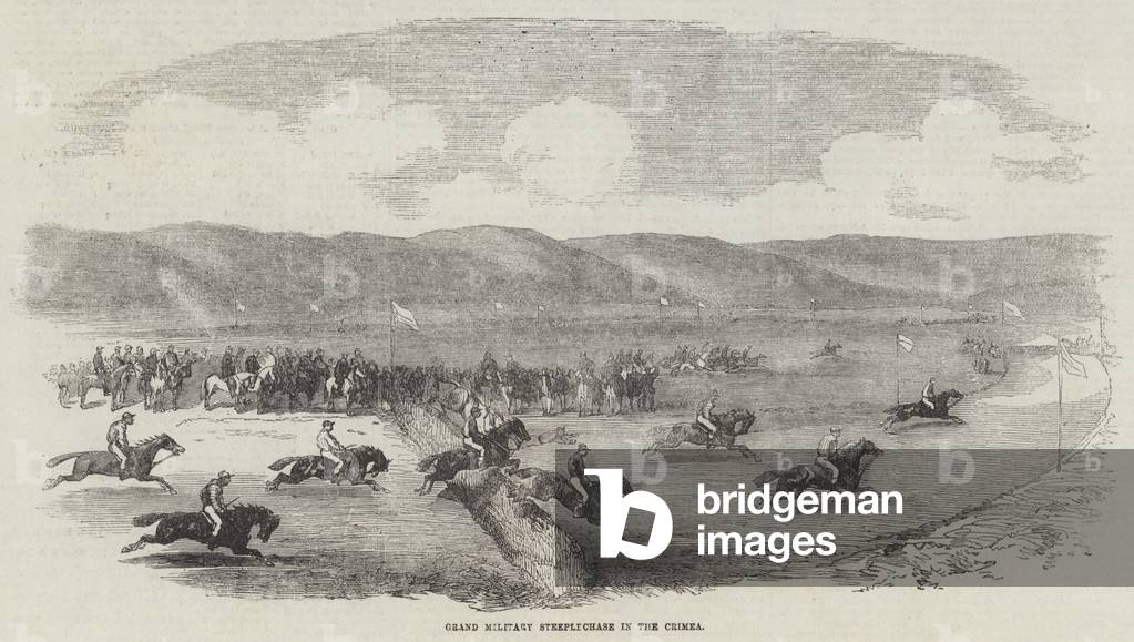 Grand Military Steeplechase in the Crimea (engraving)
