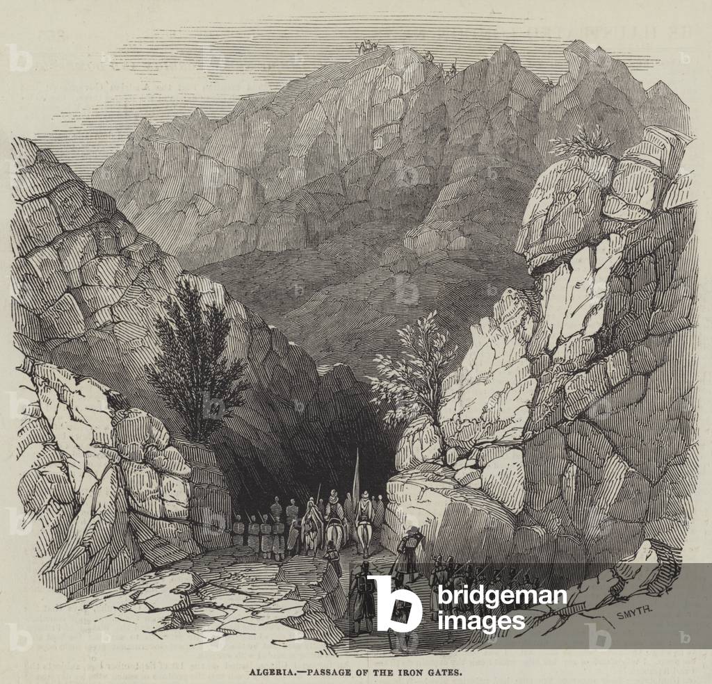 Algeria, Passage of the Iron Gates (engraving)