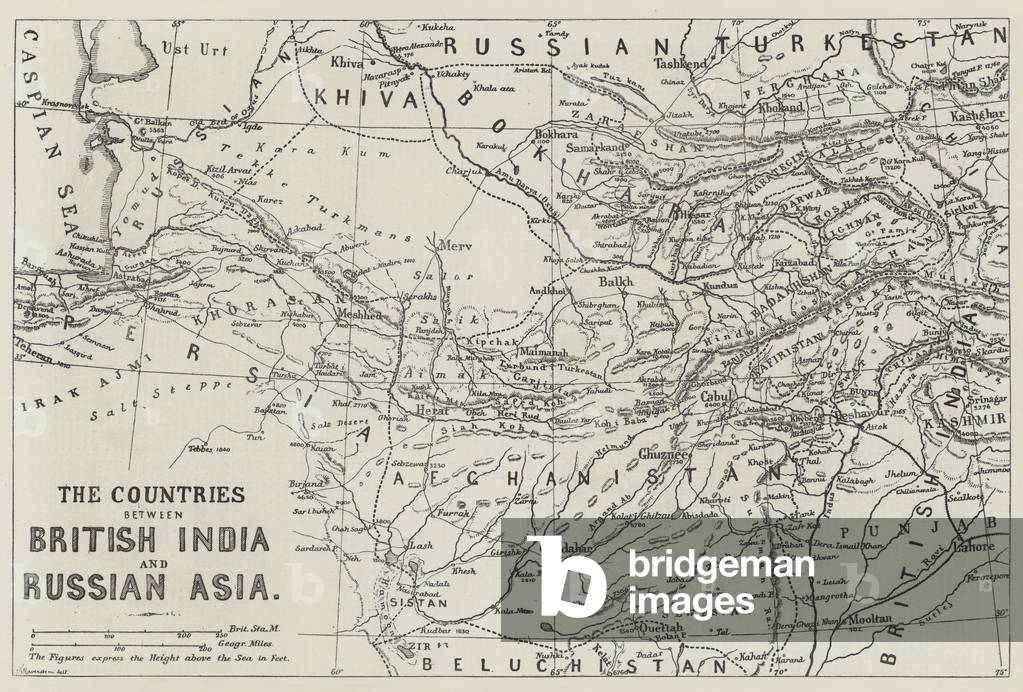 The Countries between British India and Russian Asia (engraving)