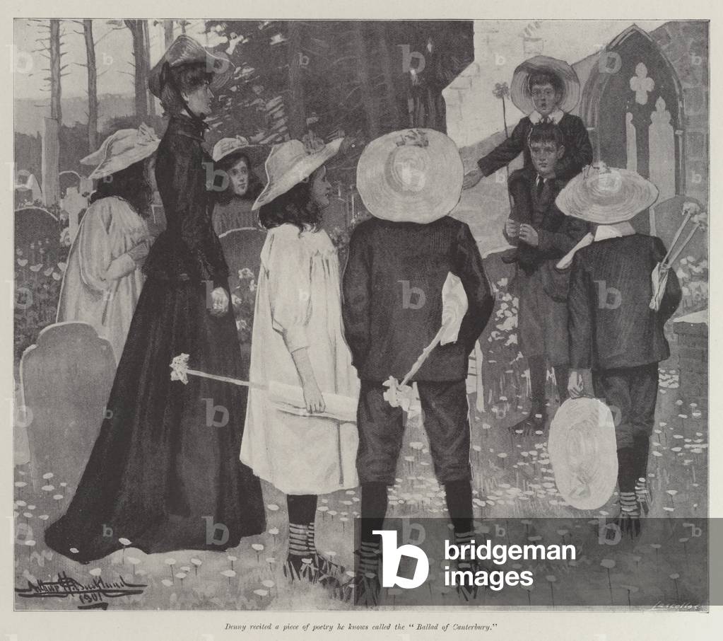 The Canterbury Pilgrims, by E Nesbit (litho)