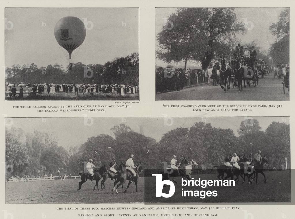 Fashion and Sport, Events at Ranelagh, Hyde Park, and Hurlingham (b/w photo)