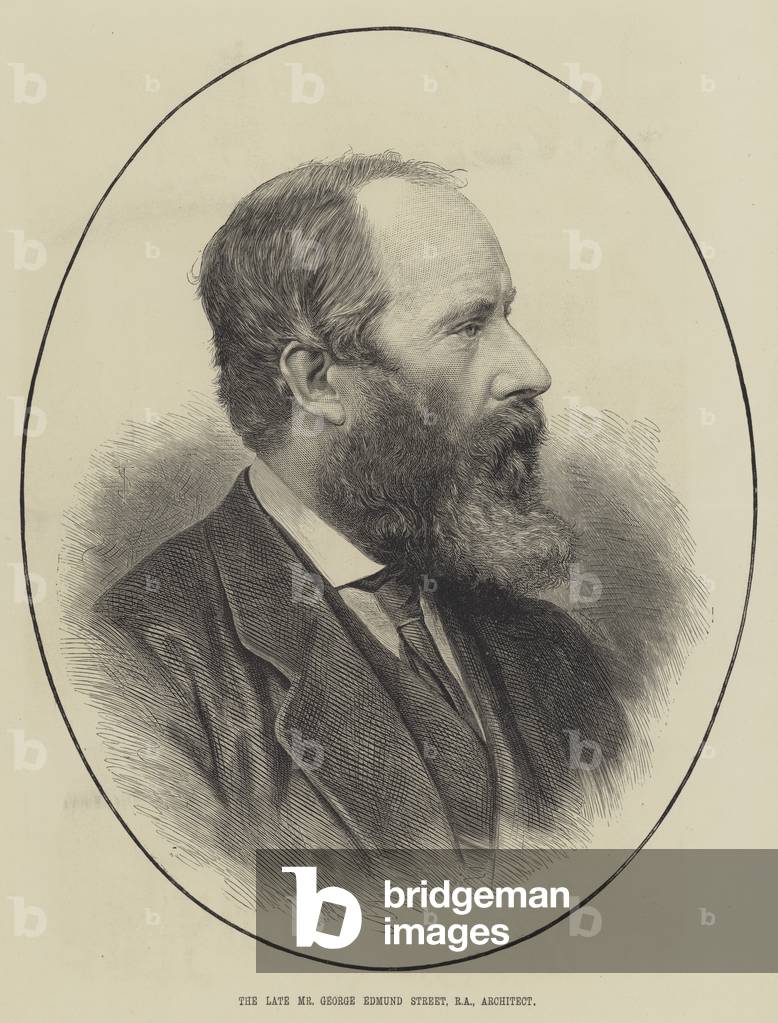 The late Mr George Edmund Street, RA, Architect (engraving)