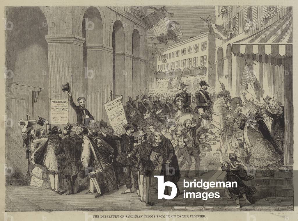The Departure of Sardinian Troops from Turin to the Frontier (engraving)