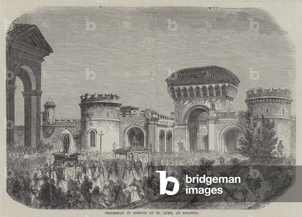 Procession in Honour of St Luke, at Bologna (engraving)