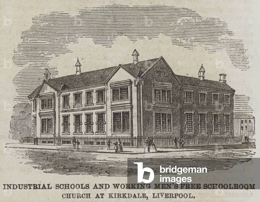 Industrial Schools and Working Men's Free Schoolroom Church at Kirkdale, Liverpool (engraving)