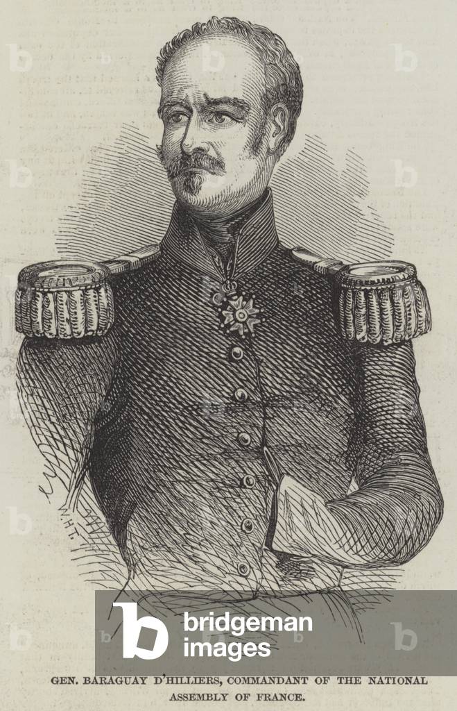 General Baraguay d'Hilliers, Commandant of the National Assembly of France (engraving)
