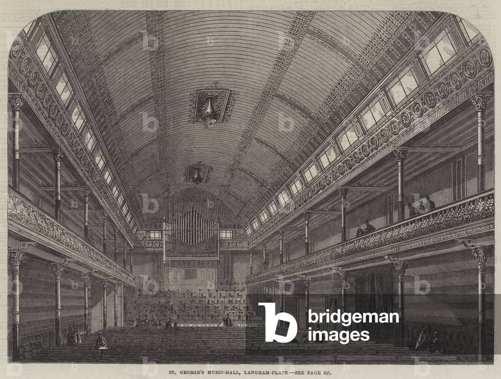 St George's Music-Hall, Langham-Place (engraving)