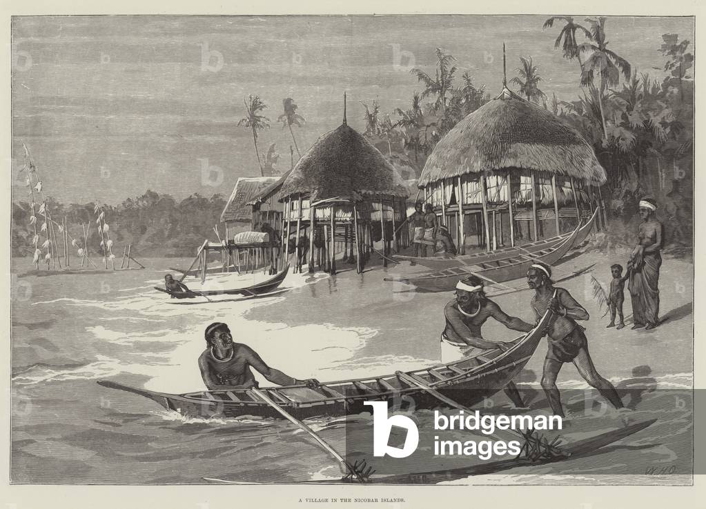 A Village in the Nicobar Islands (engraving)