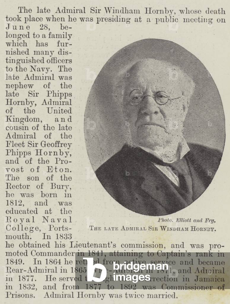 The late Admiral Sir Windham Hornby (b/w photo)