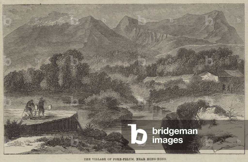 The Village of Poke-Felum, near Hong-Kong (engraving)