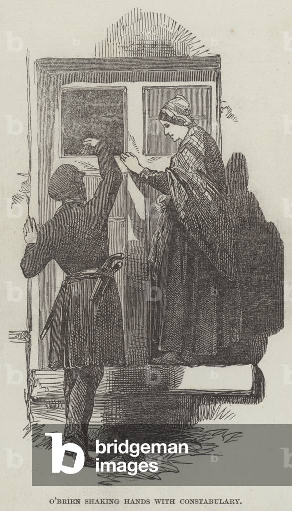 O'Brien shaking Hands with Constabulary (engraving)