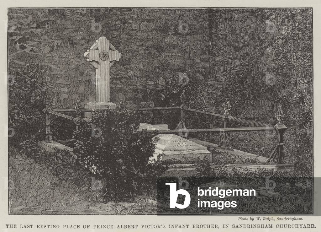 The Last Resting Place of Prince Albert Victor's Infant Brother, in Sandringham Churchyard (engraving)