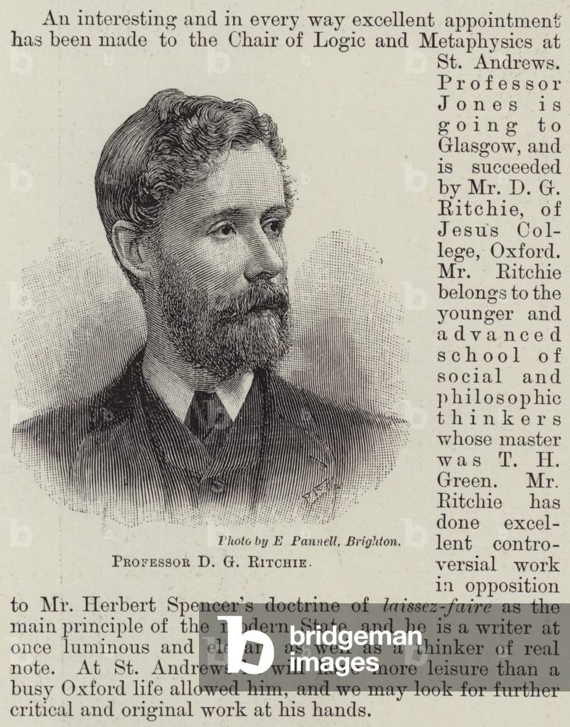 Professor D G Ritchie (engraving)