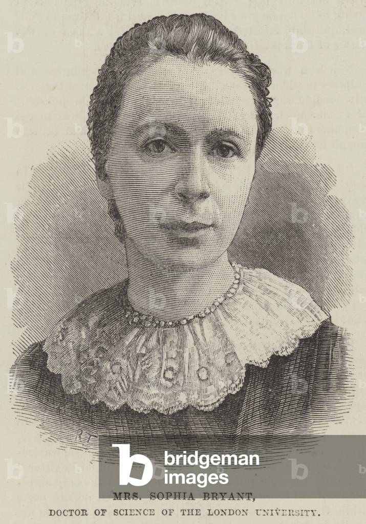 Mrs Sophia Bryant, Doctor of Science of the London University (engraving)
