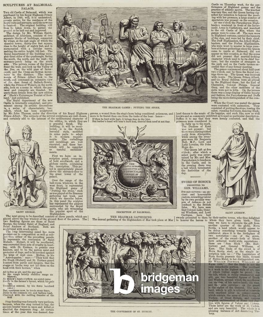 Sculptures at Balmoral Palace (engraving)