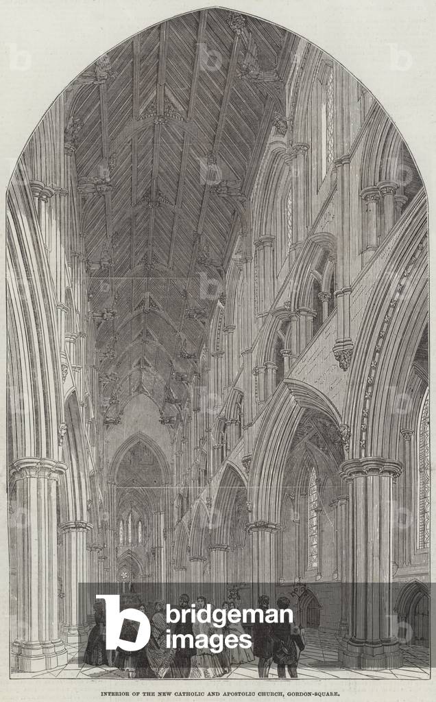 Interior of the New Catholic and Apostolic Church, Gordon-Square (engraving)