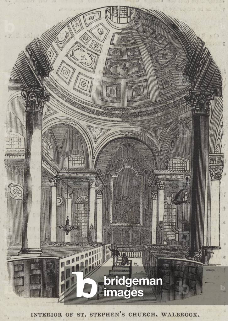 Interior of St Stephen's Church, Walbrook (engraving)