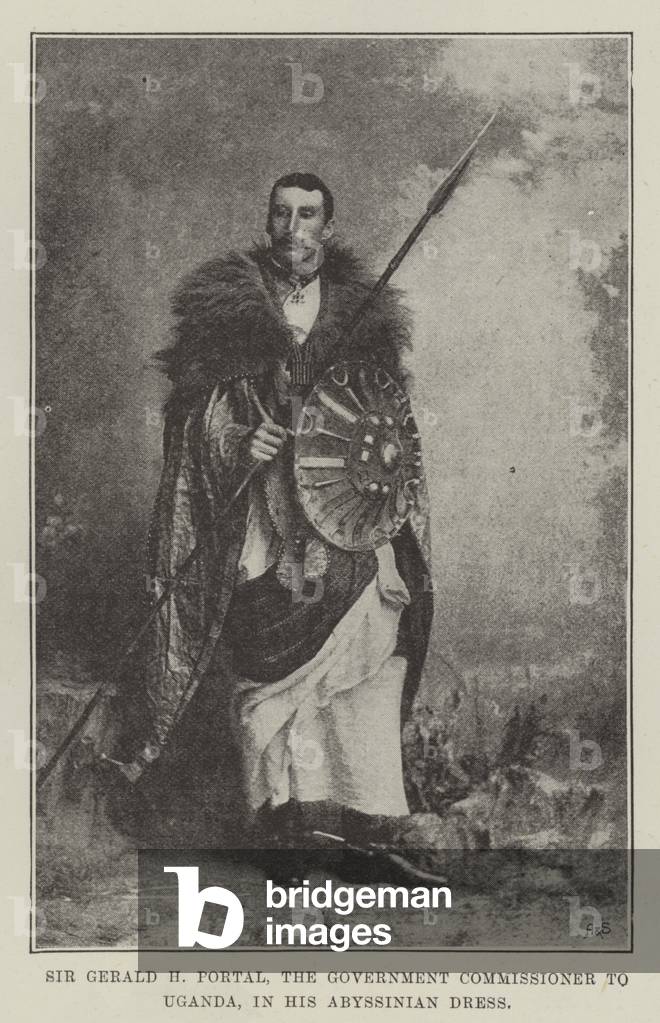 Sir Gerald H Portal, the Government Commissioner to Uganda, in his Abyssinian Dress (b/w photo)
