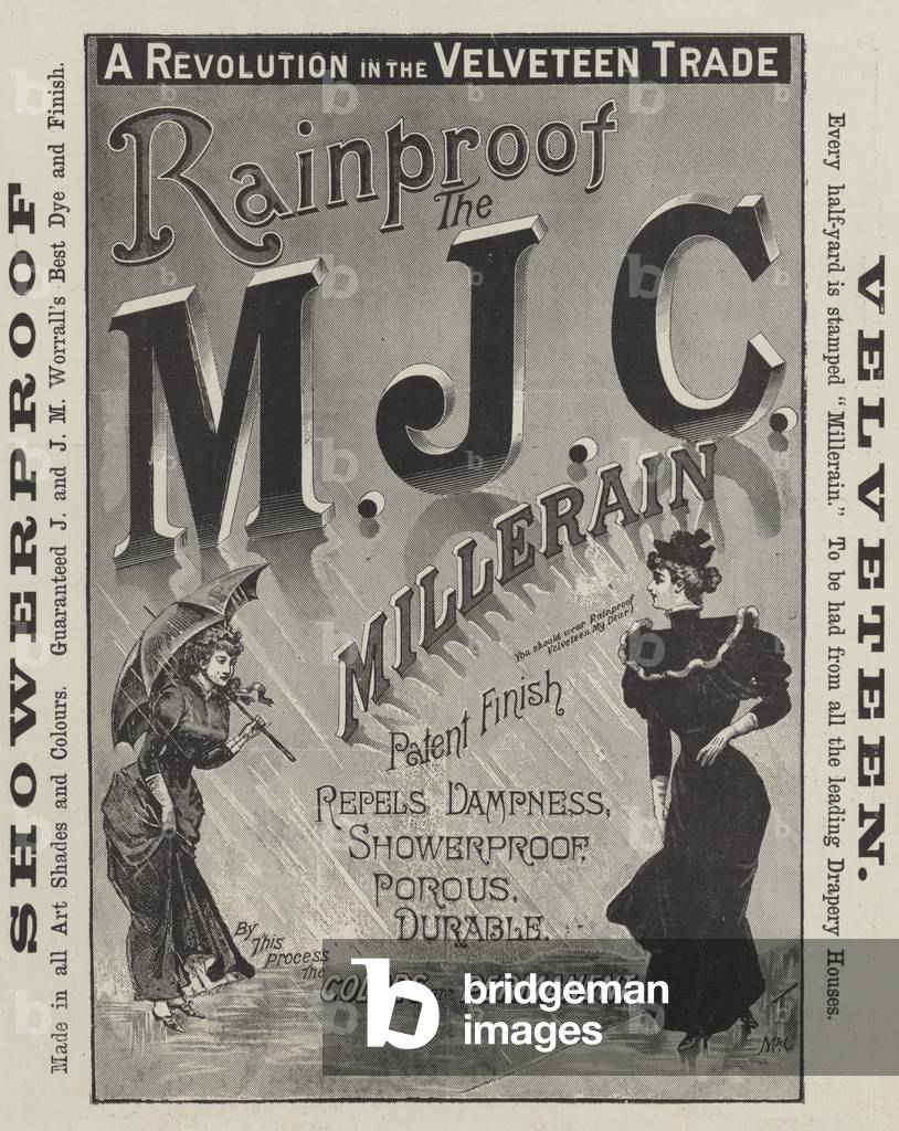 Advertisement, M J C Millerain (engraving)