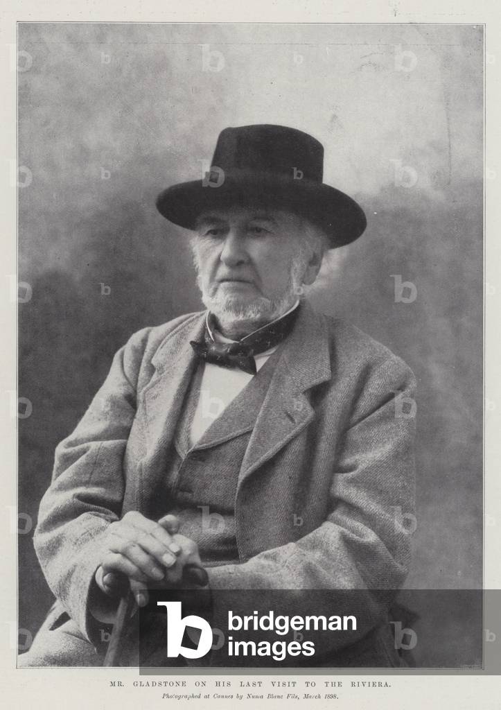 Mr Gladstone on his Last Visit to the Riviera (b/w photo)