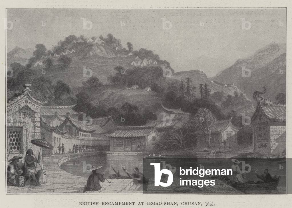 British Encampment at Irgao-Shan, Chusan, 1841 (litho)
