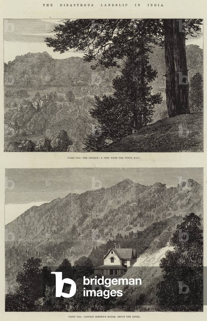 The Disastrous Landslip in India (engraving)