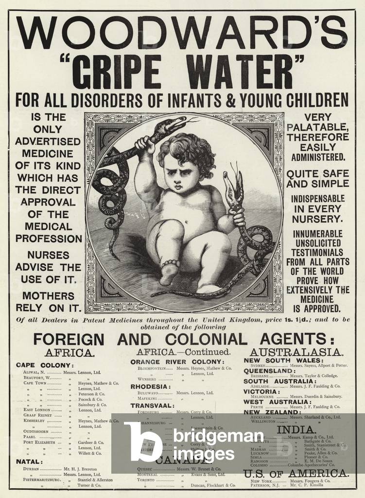 Advertisement, Woodward's Gripe Water (engraving)