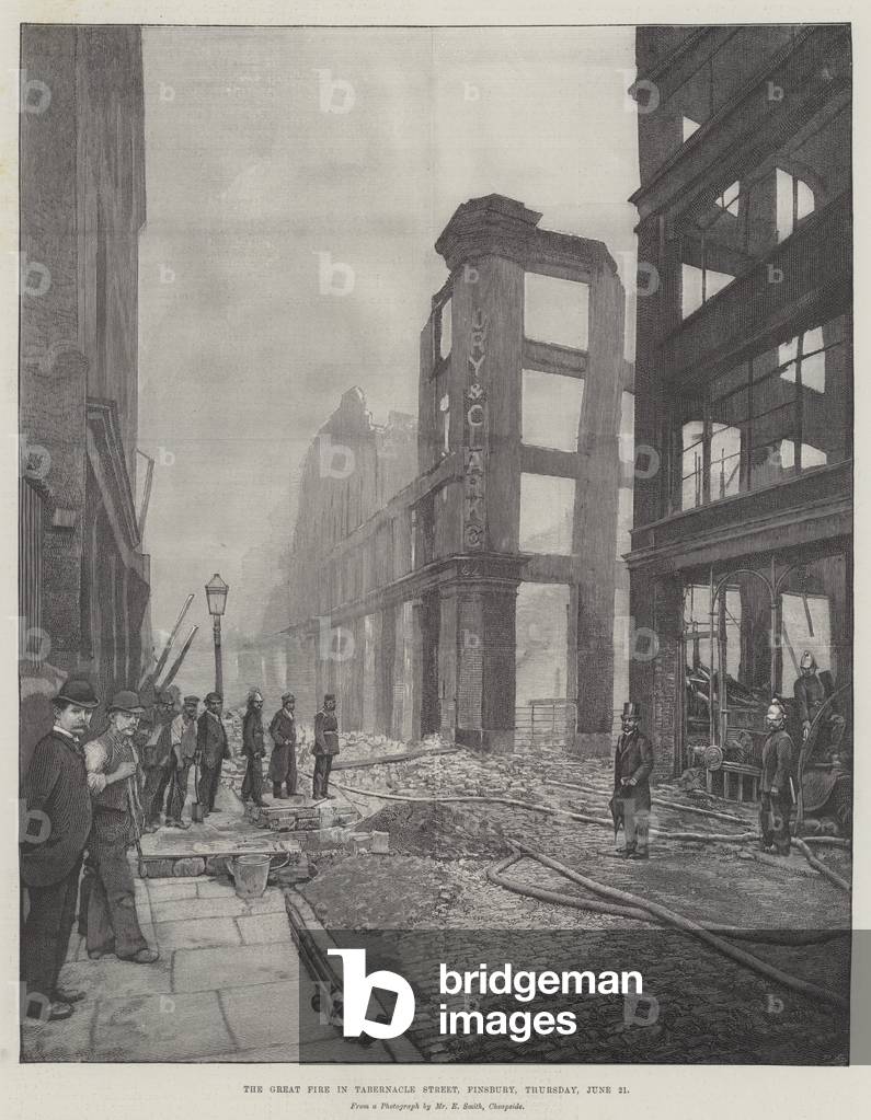 The Great Fire in Tabernacle Street, Finsbury, Thursday, 21 June (engraving)