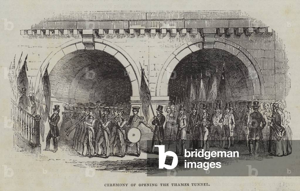Ceremony of opening the Thames Tunnel, 1843 (engraving)