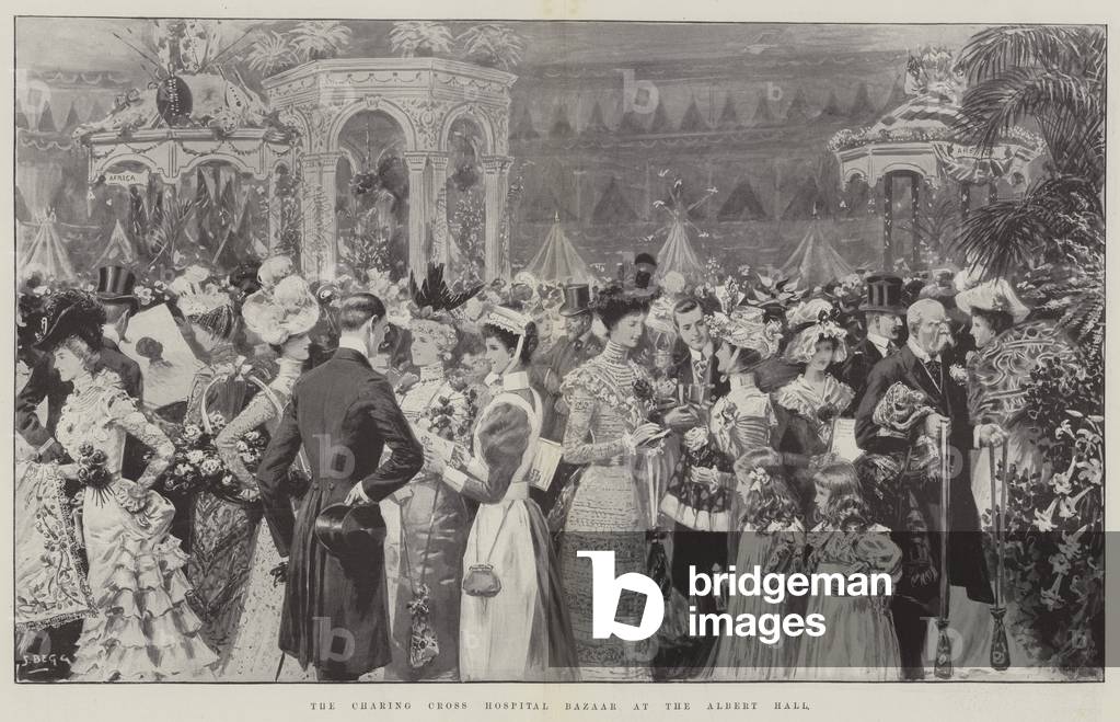 The Charing Cross Hospital Bazaar at the Albert Hall (litho)