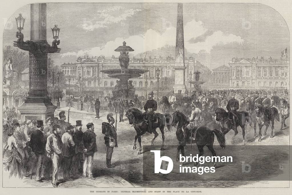 The Germans in Paris, General Blumenthal and Staff in the Place de la Concorde (engraving)