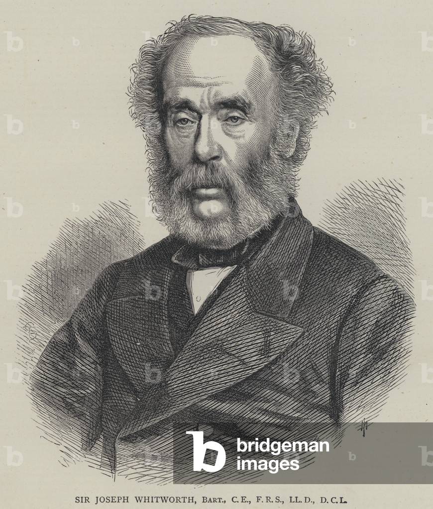 Sir Joseph Whitworth, Baronet, CE, FRS, LLD, DCL (engraving)