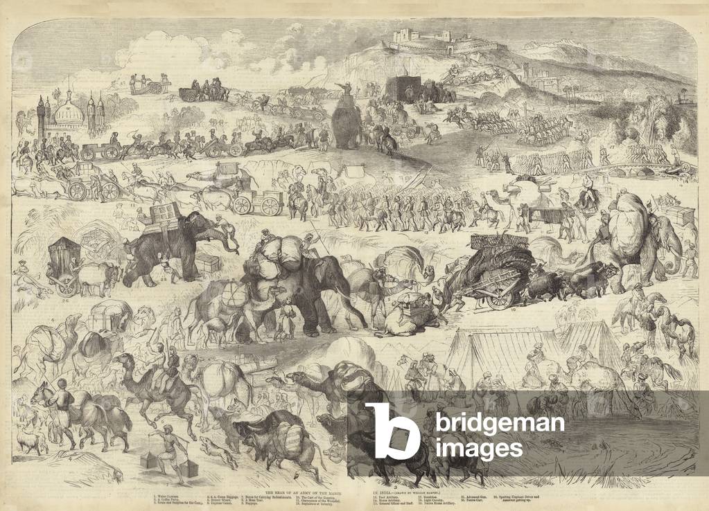 The Rear of an Army on the March in India (engraving)