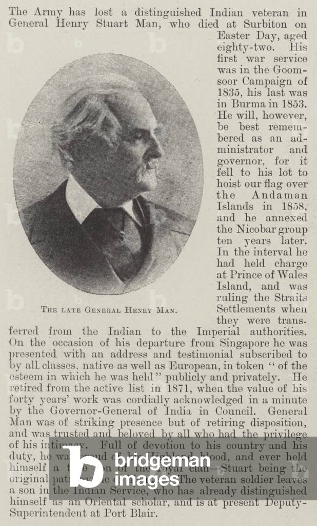 The late General Henry Man (b/w photo)