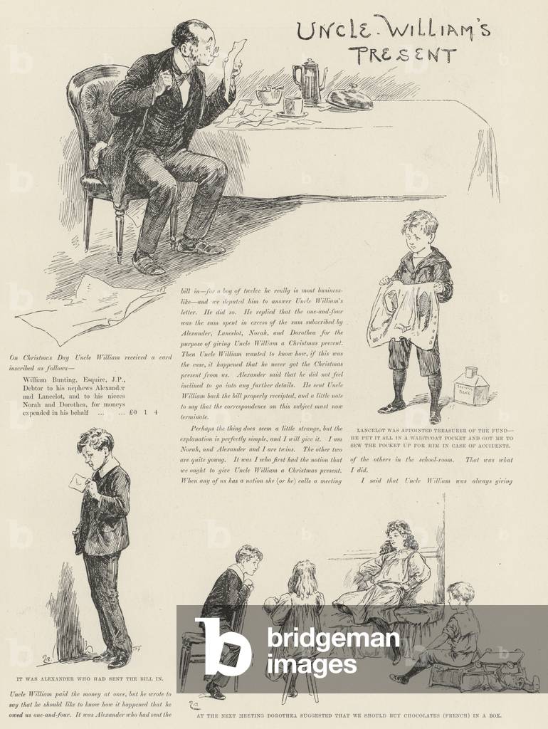 Uncle William's Present, by Barry Pain (engraving)