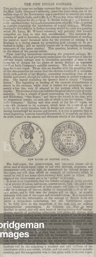 The New Indian Coinage (engraving)