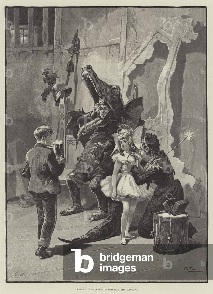 Behind the Scenes, refreshing the Dragon (engraving)