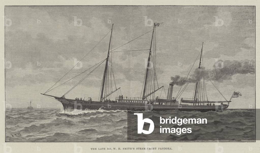 The late Mr W H Smith's Steam-Yacht Pandora (engraving)