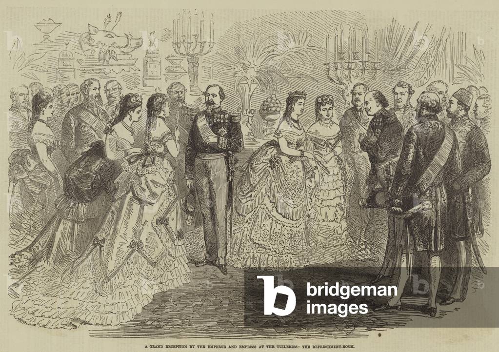 A Grand Reception by the Emperor and Empress at the Tuileries, the Refreshment-Room (engraving)
