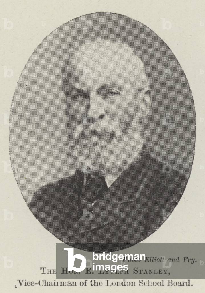 The Honourable E Lyulph Stanley, Vice-Chairman of the London School Board (b/w photo)