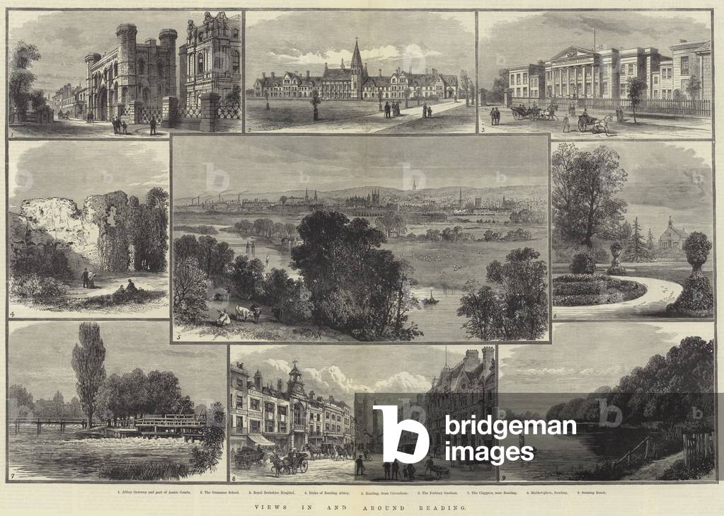 Views in and around Reading (engraving)