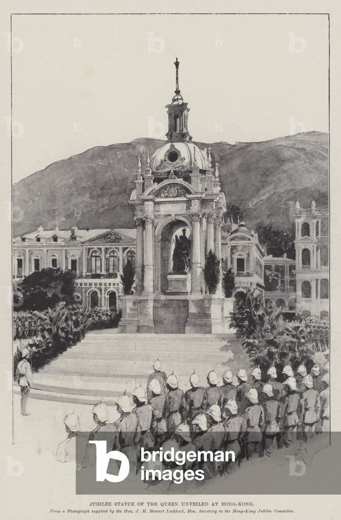 Jubilee Statue of the Queen unveiled at Hong-Kong (engraving)