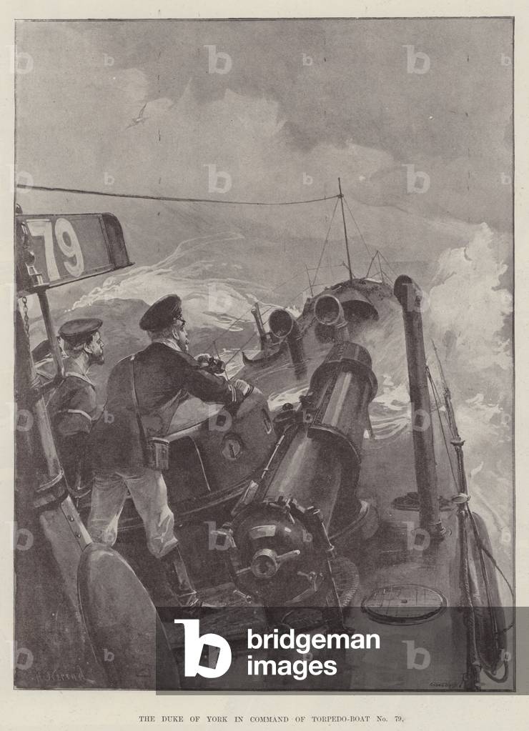 The Duke of York in Command of Torpedo-Boat No 79 (litho)
