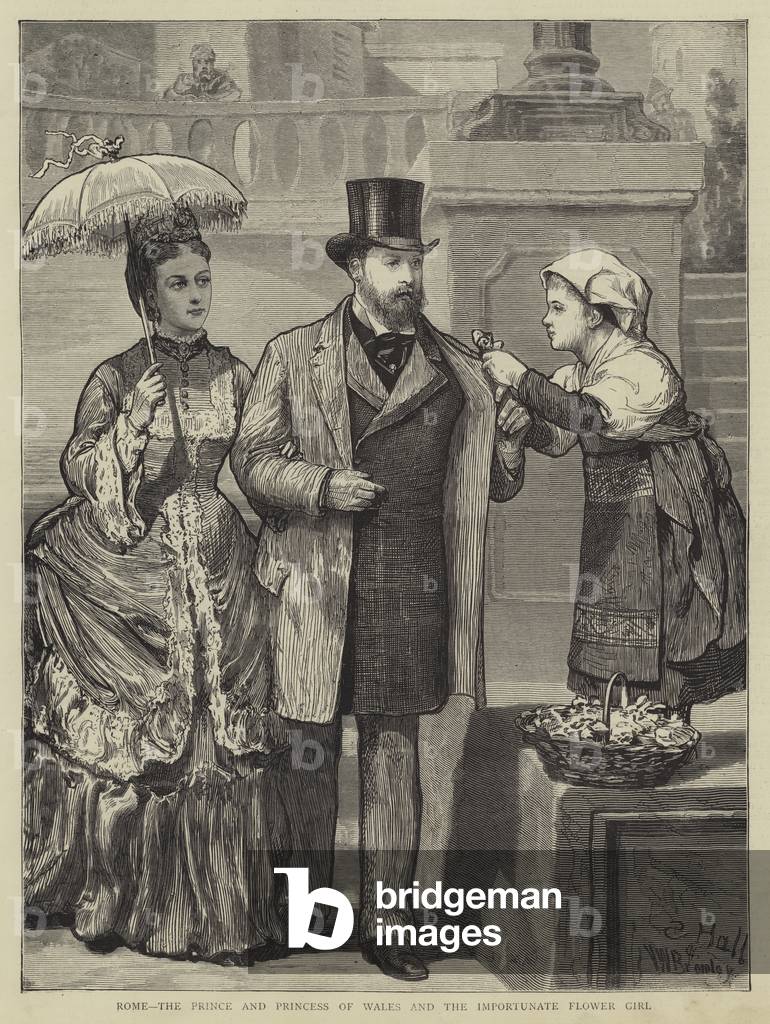 Rome, the Prince and Princess of Wales and the Importunate Flower Girl (engraving)