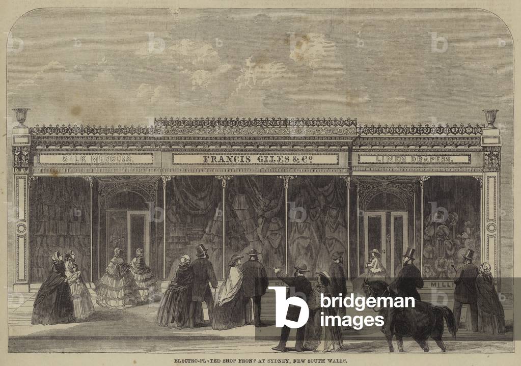 Electro-Plated Shop Front at Sydney, New South Wales (engraving)