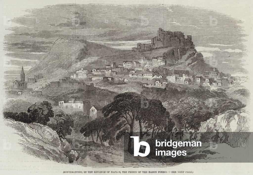 Montesarchio, in the Kingdom of Naples, the Prison of the Baron Poerio (engraving)